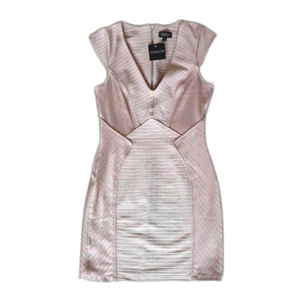 Topshop Cream Ivory Fitted Bodycon Mini Dress NWT